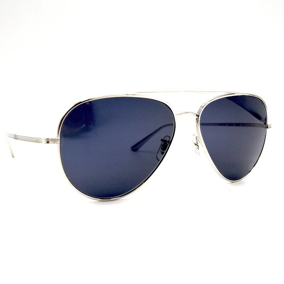 NEW OLIVER PEOPLES OV1277ST 5036R5 SILVER BLUE LENS AUTHENTIC SUNGLASSES 58-14 - Picture 2 of 8